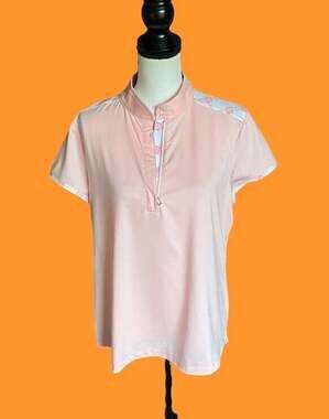 Fairway & Greene Savannah XL Orange White Print Golf Short Sleeve Women’s Top